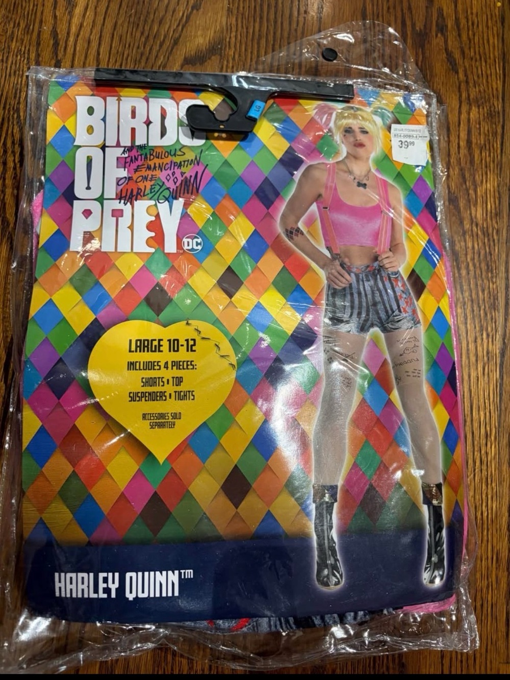 Birds of prey Harley Quinn large 10-12 Halloween costume set brand new adult